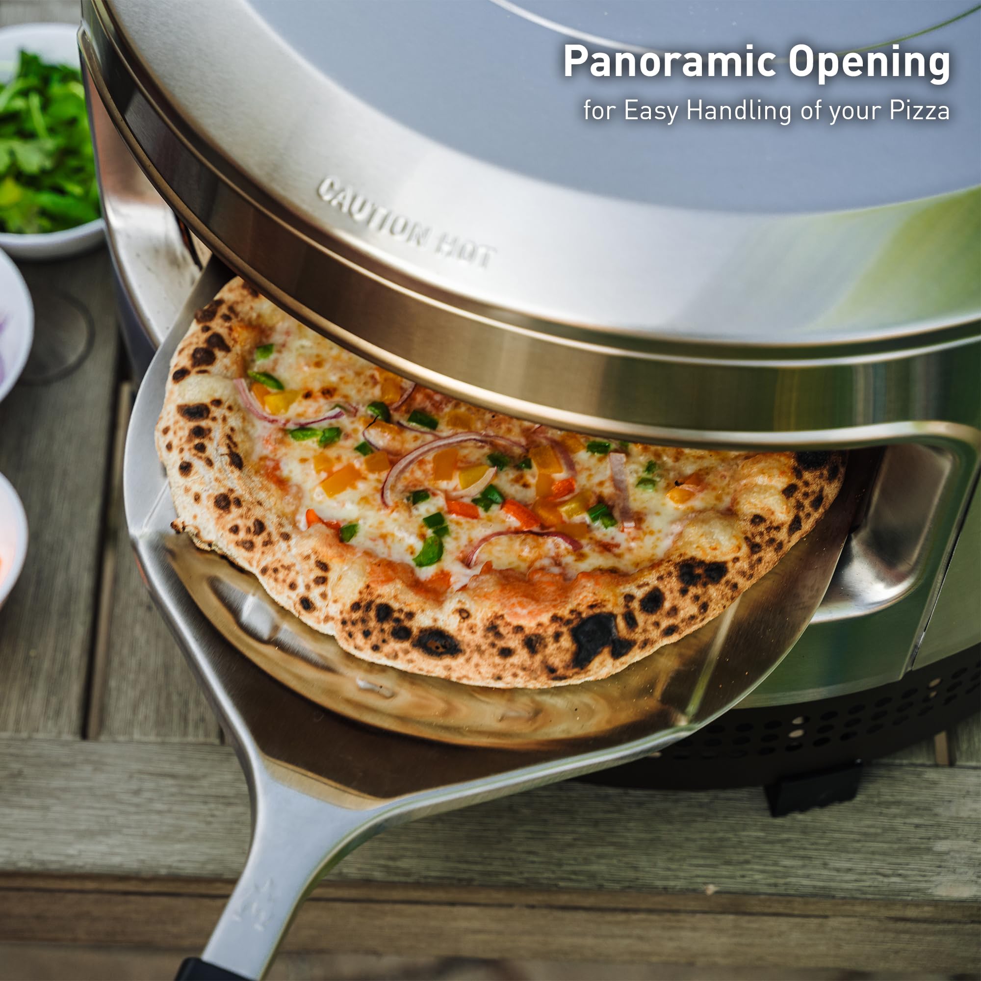Solo Stove Pi Prime Pizza Oven Outdoor - Gas,Propane - Portable Pizza Oven with Cordierite Stone Cooking Surface - Demi-Dome Design - Wide-Mouthed Opening - Stainless Steel