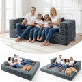 HABUTWAY Convertible Sofa Bed, 3-in-1 Futon Sofa Bed with Pillow, Foldable Pull Out Floor Sofa Bed with Removable Cover, Plush Boneless Couch for Living Room/Bedroom/Dorm