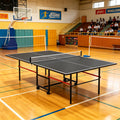 8FT Table Tennis Table with Net, Indoor/Outdoor Professional Ping Pong Table for Kids Adults, Folding Ping Pong Table, Complete Set with Paddles and Balls, School Playground Game Table (Black)