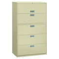 HON 695LL 600 Series 42-Inch by 19-1/4-Inch 5-Drawer Lateral File, Putty