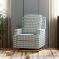 Namesake Crewe Glider Recliner Nursery Chair - GREENGUARD Gold & Certi-PUR US Certified Rocker Recliner - Glider Rocking Chair for Nursery & Living Room - Electronic, 270° Swivel, Blue Gingham