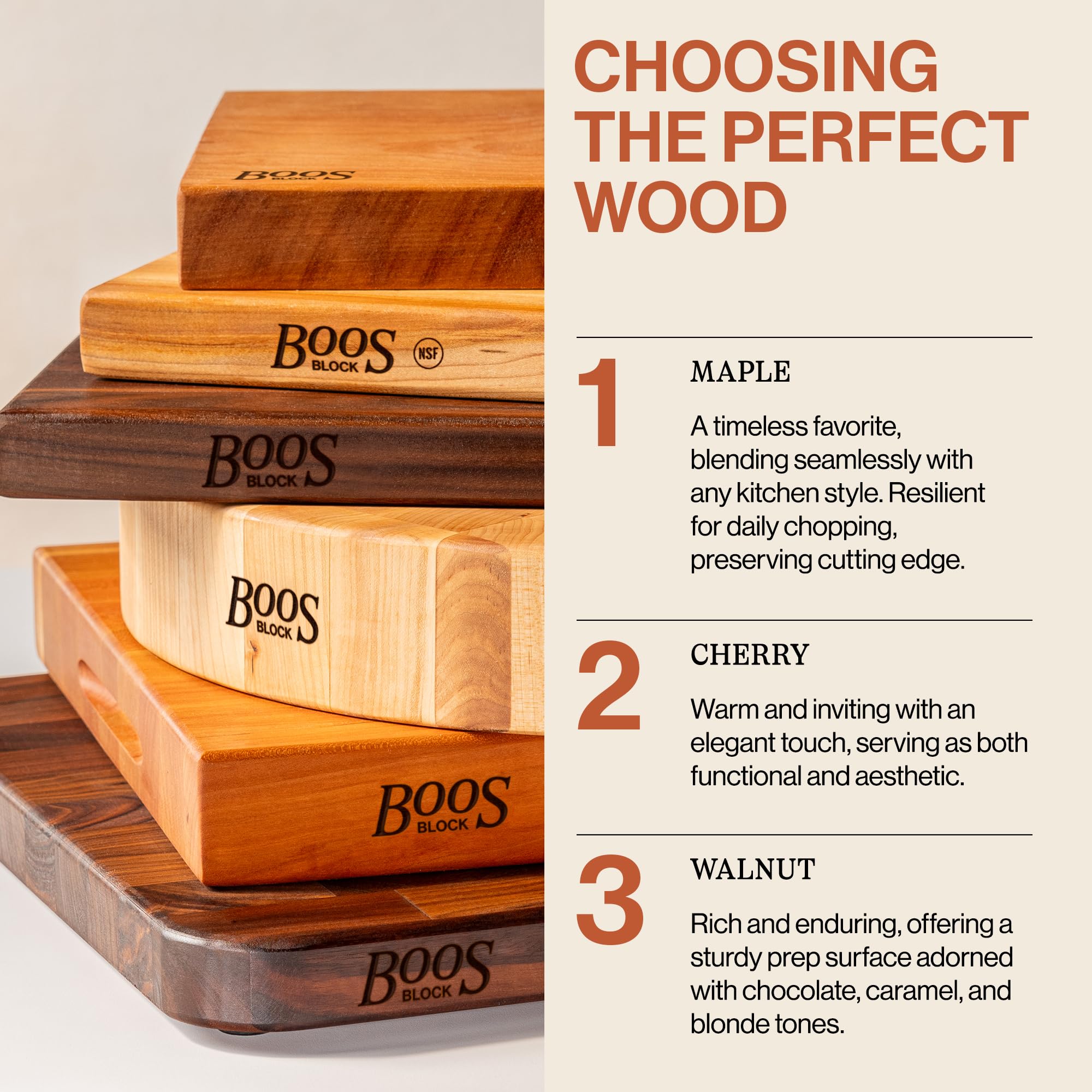 John Boos Rectangular Wooden Blended Cherry Counter & Island Top Cutting Board 24”x25” – 1.5” Thick, 25-lb Non-Reversible Countertop Butcher Block with Eased Edges & Edge-Grain – Made in the USA