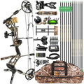 surwolf Archery Hunting Compound Bow Kit RTH 30-70 LBS Draw Length 23.5"-31", IBO 325FPS, Target Shooting Bow with Accessories for Bowfishing Archery Hunting (Camo Kit PRO)