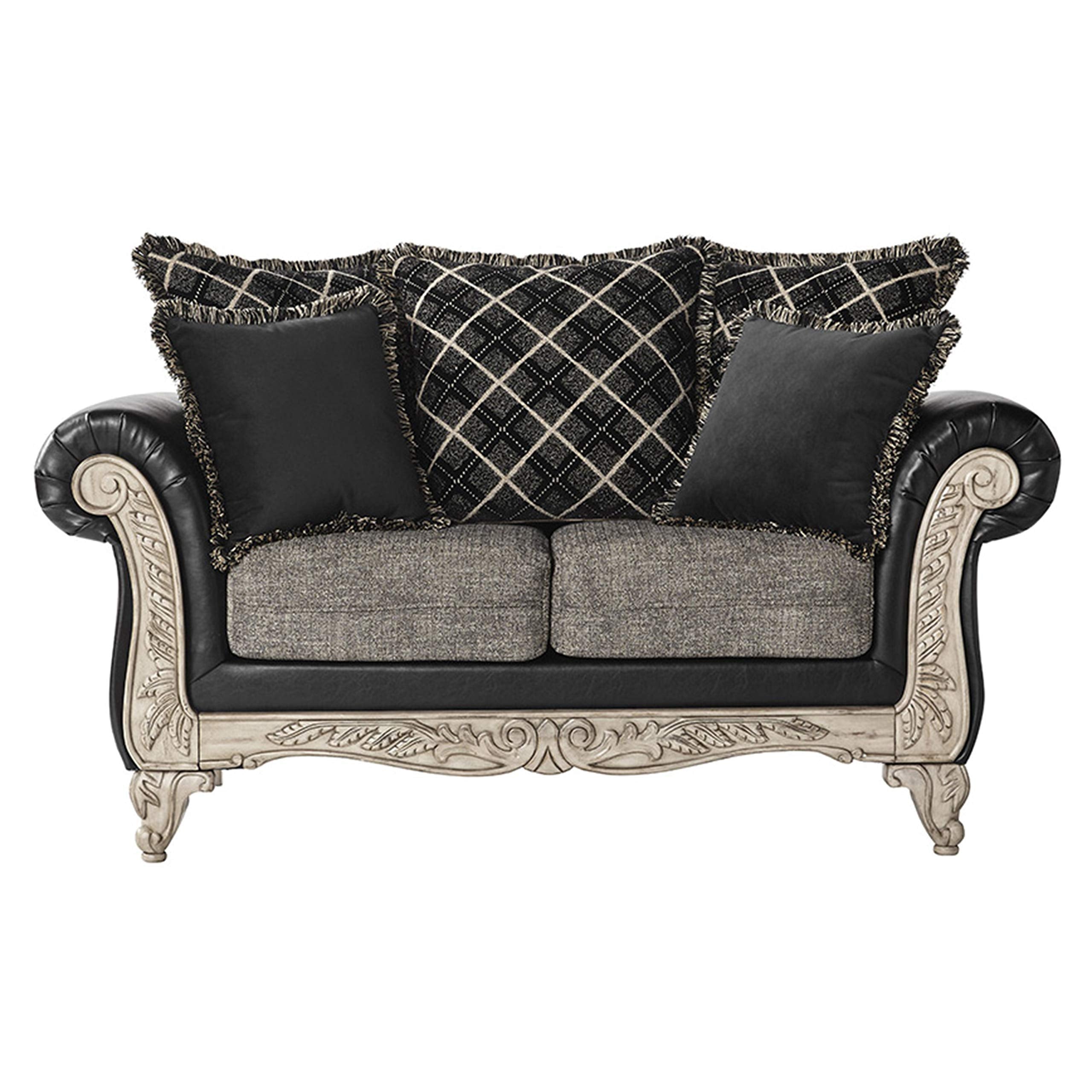 Roundhill Furniture San Marino Love Seats, Ebony