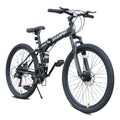 richvelo 26 Inch Foldable Mountain Bike, 21 Speed with Double Shock Effect, High Carbon Steel Frame, Double-Kill Disc Brake System, Unique Design and Ergonomic Frame & Cushion, Black