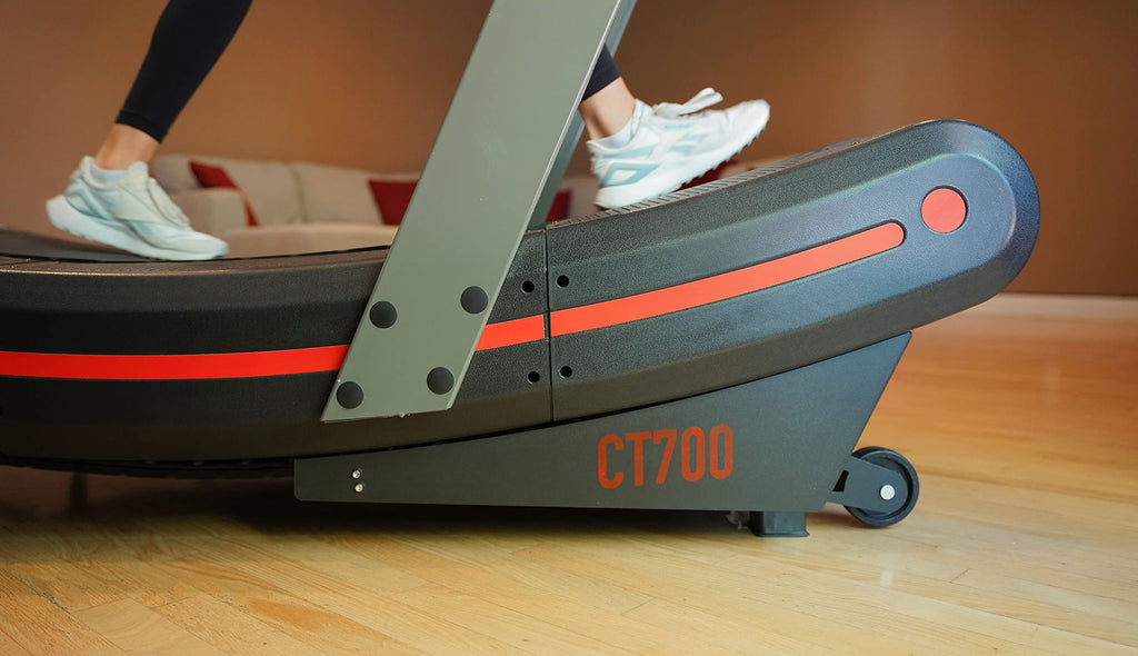 SB Fitness Equipment CT700 Self Generated Manual Curved Commercial Treadmill with 8 Resistance Levels for Sprinting and Sled Push with 19" Wide Track and Digital Display