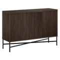 Henn&Hart 48" Fluted Sideboard Buffet Cabinet, Modern Ribbed Credenza with 3 Doors, Adjustable Shelves, and Cable Management Cut-Outs for Dining Room, Kitchen, Living Room or Entryway, Rich Brown