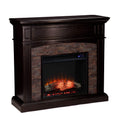 SEI Furniture - Grantham Convertible Touch Screen Electric Fireplace - Transitional Design, Brown Glass and Wood - Ideal for Living Room, Bedroom (FR9359)