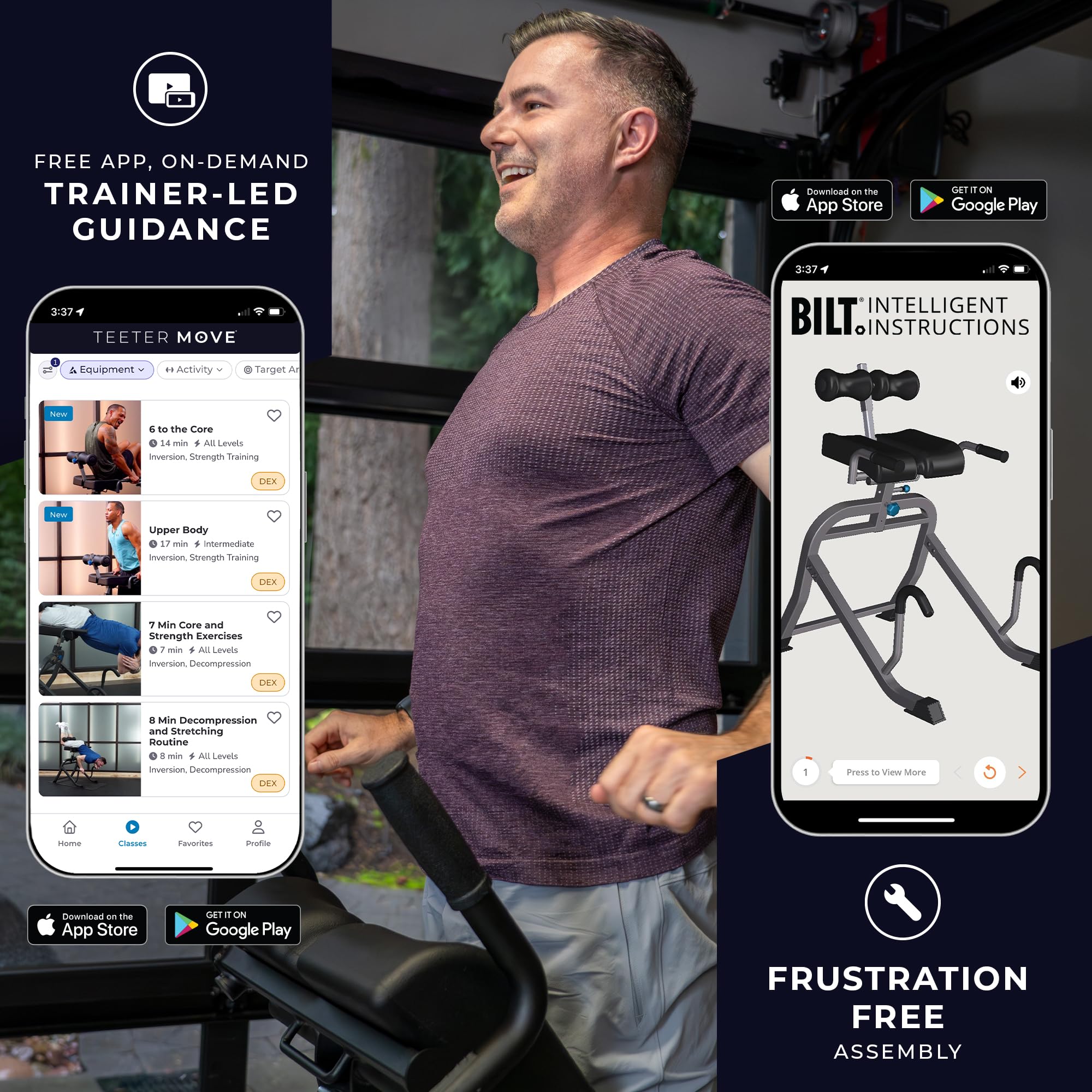 Teeter DEX Inversion & Core Training System-Multi-Functional Decompression Roman Chair Hyperextension for Ab, Back, & Core Strength; Commercial-Grade 350lb Rated Home Exercise (DEX II Commercial)