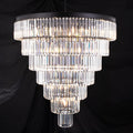 TOCHIC Large Crystal Chandelier for High Ceiling, 40 inch 7-Tier Modern Black Crystal Chandeliers Lighting Fixture, Round Light for Entryway Staircase Foyer Living Dining Room (Black, 40 Inches)
