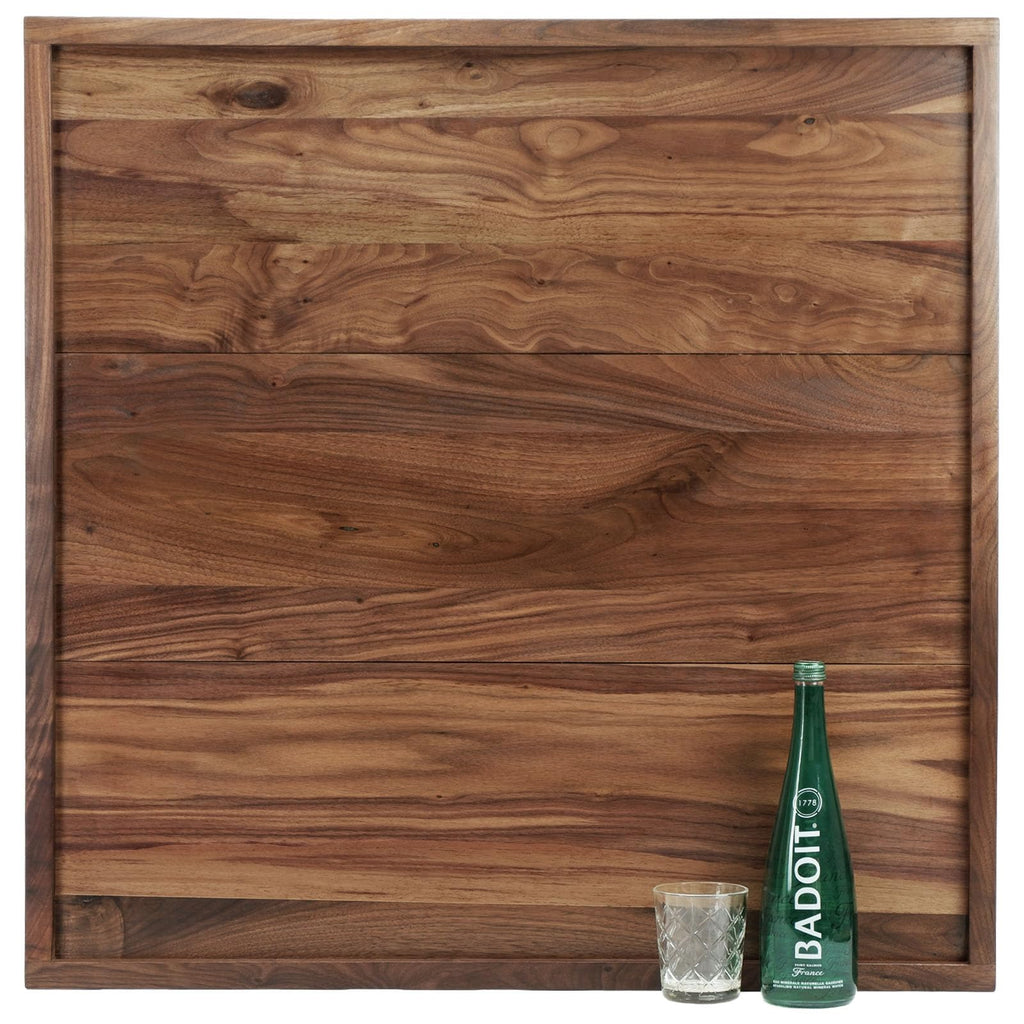 MAGIGO 34 x 34 Inches Extra Large Square Black Walnut Wood Ottoman Tray, Serve Tea, Coffee Classic 2.8 Feet Wooden Decorative Serving Tray