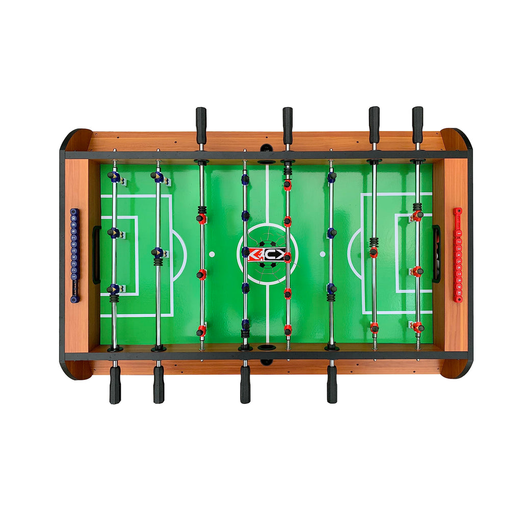 KICK Triplex 55″ Telescopic Rods 3-in-1 Swivel Multi Game Table (Brown) – Foosball, Pool/Billiards & Air Hockey