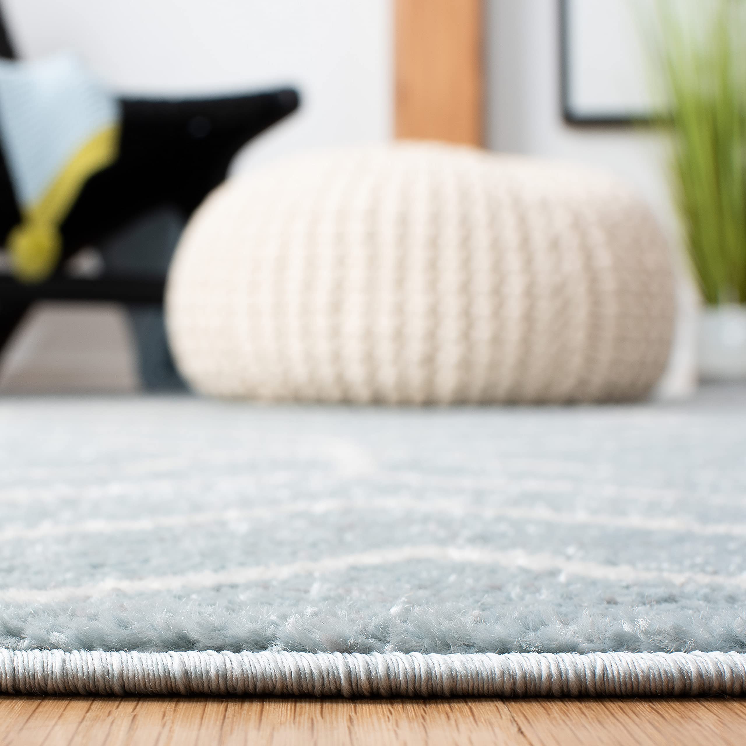SAFAVIEH Adirondack Collection Area Rug - 10' x 14', Blue & Ivory, Modern Geometric Design, Non-Shedding & Easy Care, Ideal for High Traffic Areas in Living Room, Bedroom (ADR241M)
