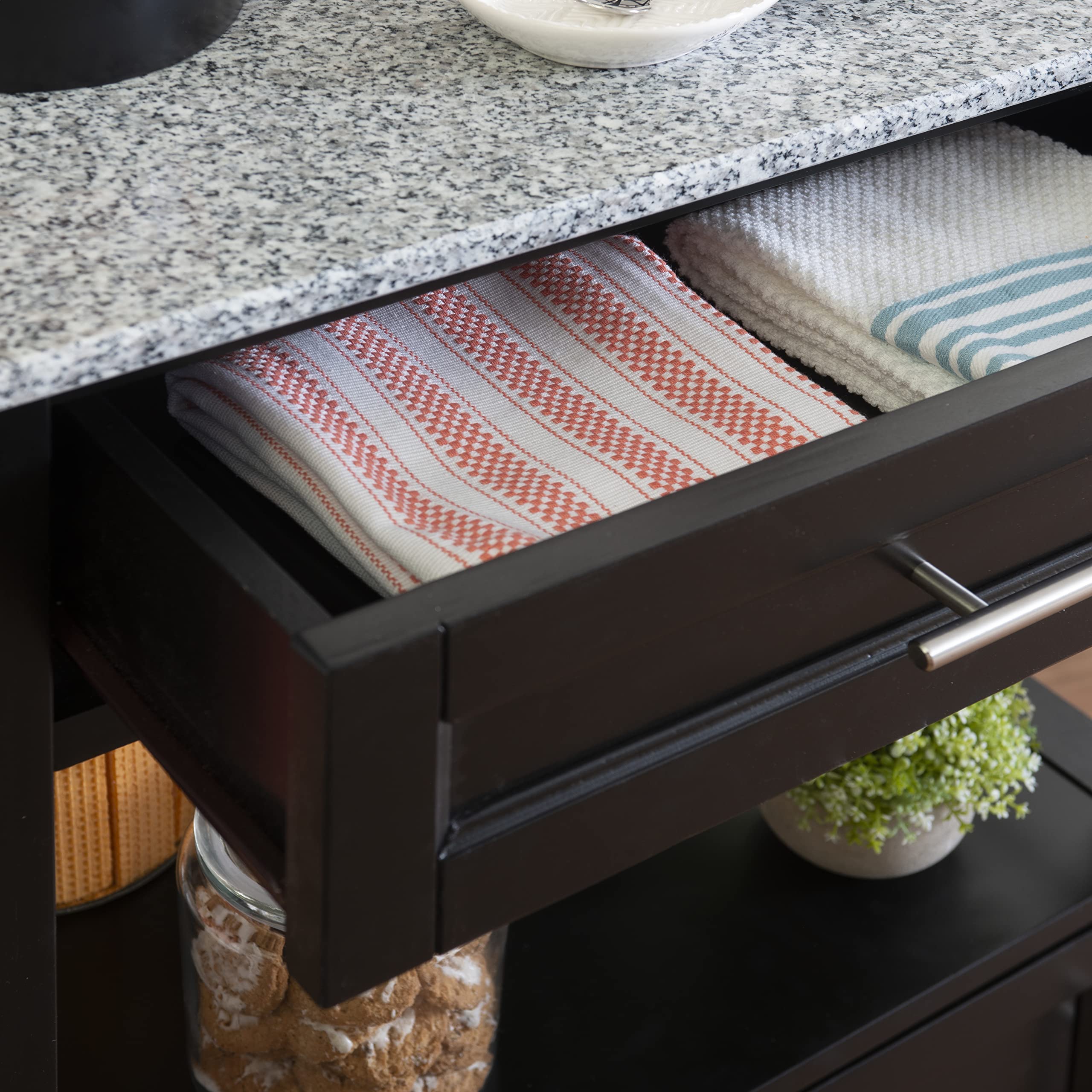 Linon Cayden Black Kitchen Cart,
