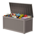 Decksplore 320 Gallon Outdoor Storage Box Resin Deck Box All Weather Waterproof Large Lockable Storage Container Deck Box for Patio Furniture, Garden Tools, Lockable, Grey