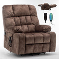 Oversized Power Recliner Chair for Big and Tall 400 LBS, 25.5" Extra Wide Electric Lift Chair with Heat and Massage, Dual Motor 180° Lay Flat Recliner Living Room Sofa, Velvet Big Lift Recliner