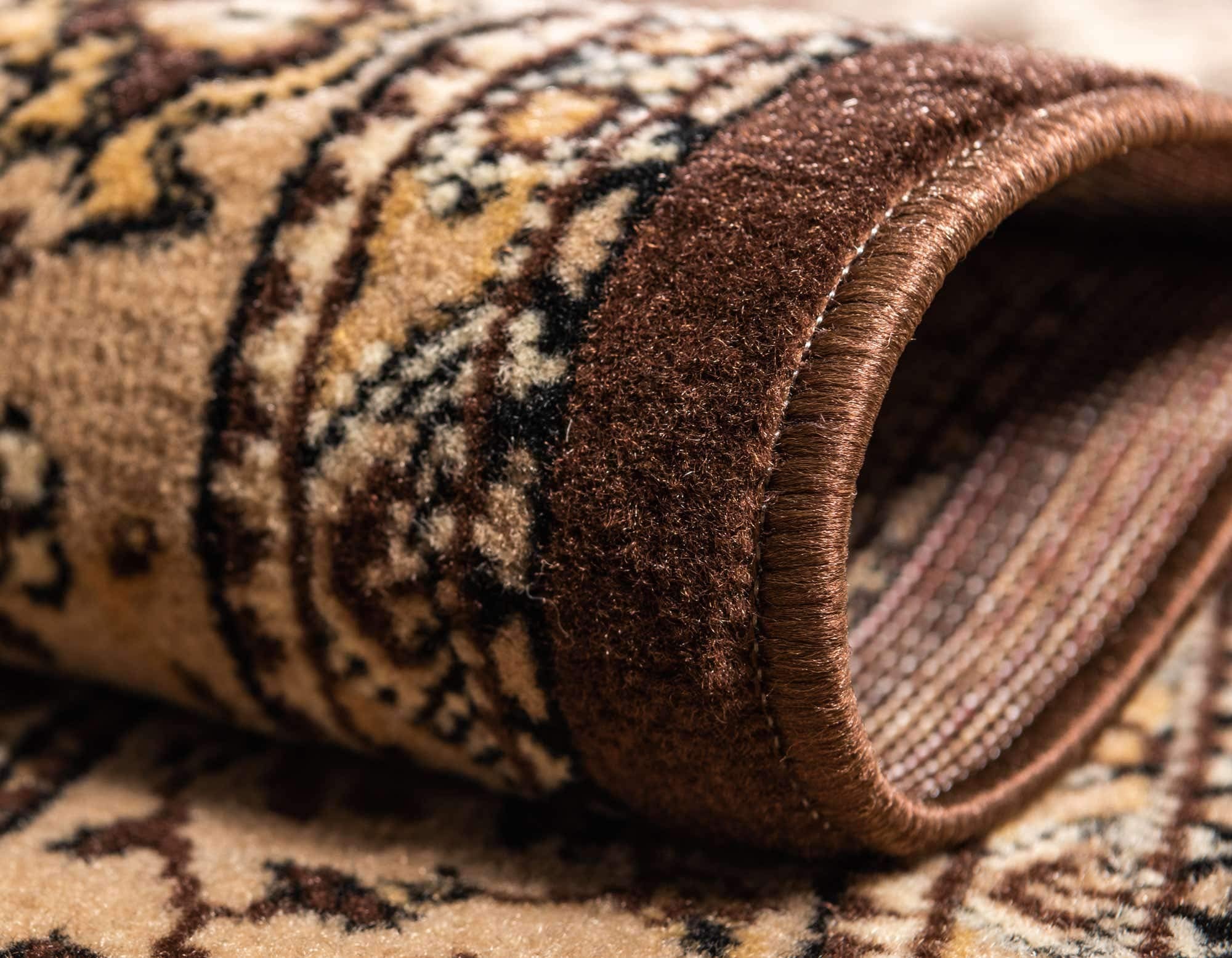 Unique Loom Reza Collection Traditional Persian Style Area Rug, 9 ft 10 in x 13 ft, Brown/Ivory