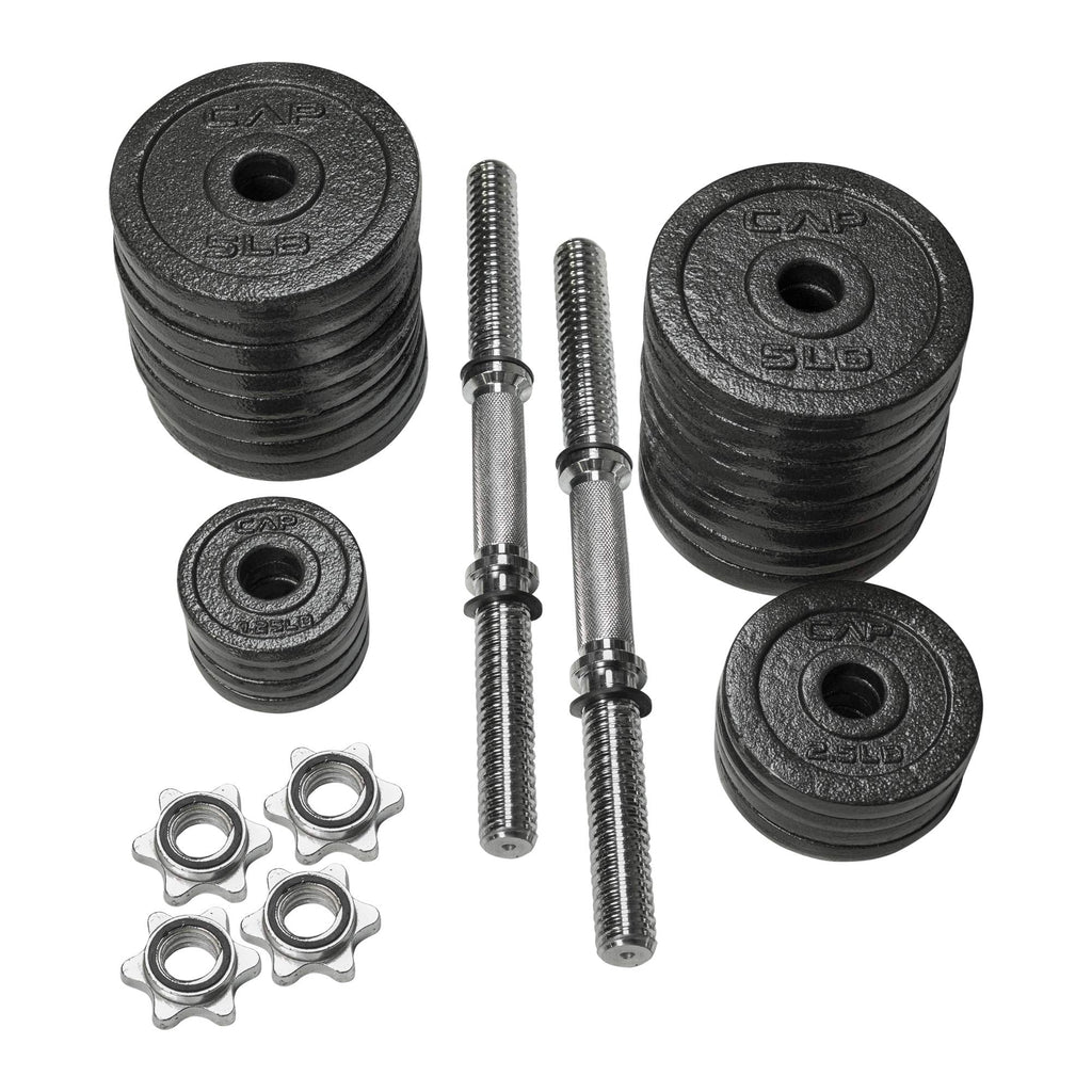 CAP Barbell 52.5-Pound Adjustable Dumbbell Weight (Pair), chrome finish