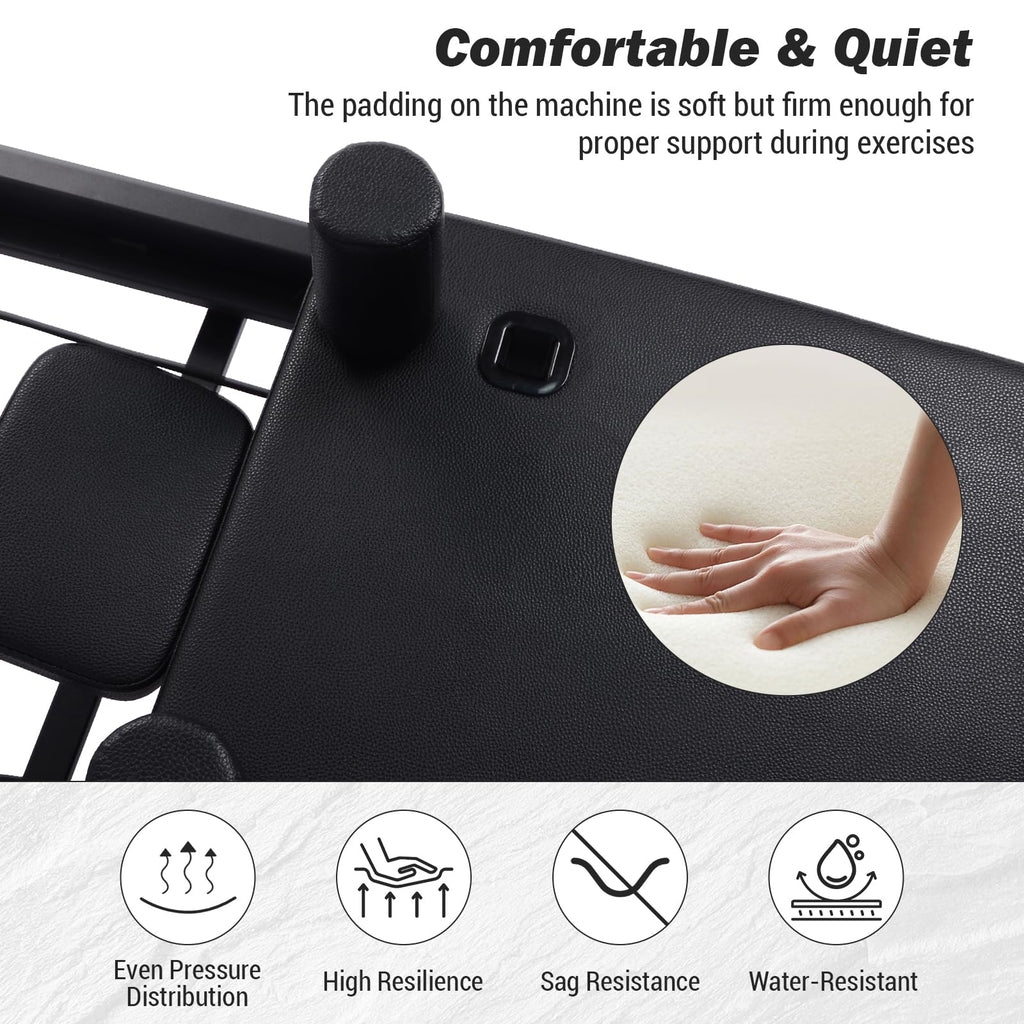 Pilates Reformer Machine for Home, 91" Foldable Pilates Reformer with High & Low Modes, 3-in-1 Reformer Pilates Equipment with Springs, Resistance Cords,