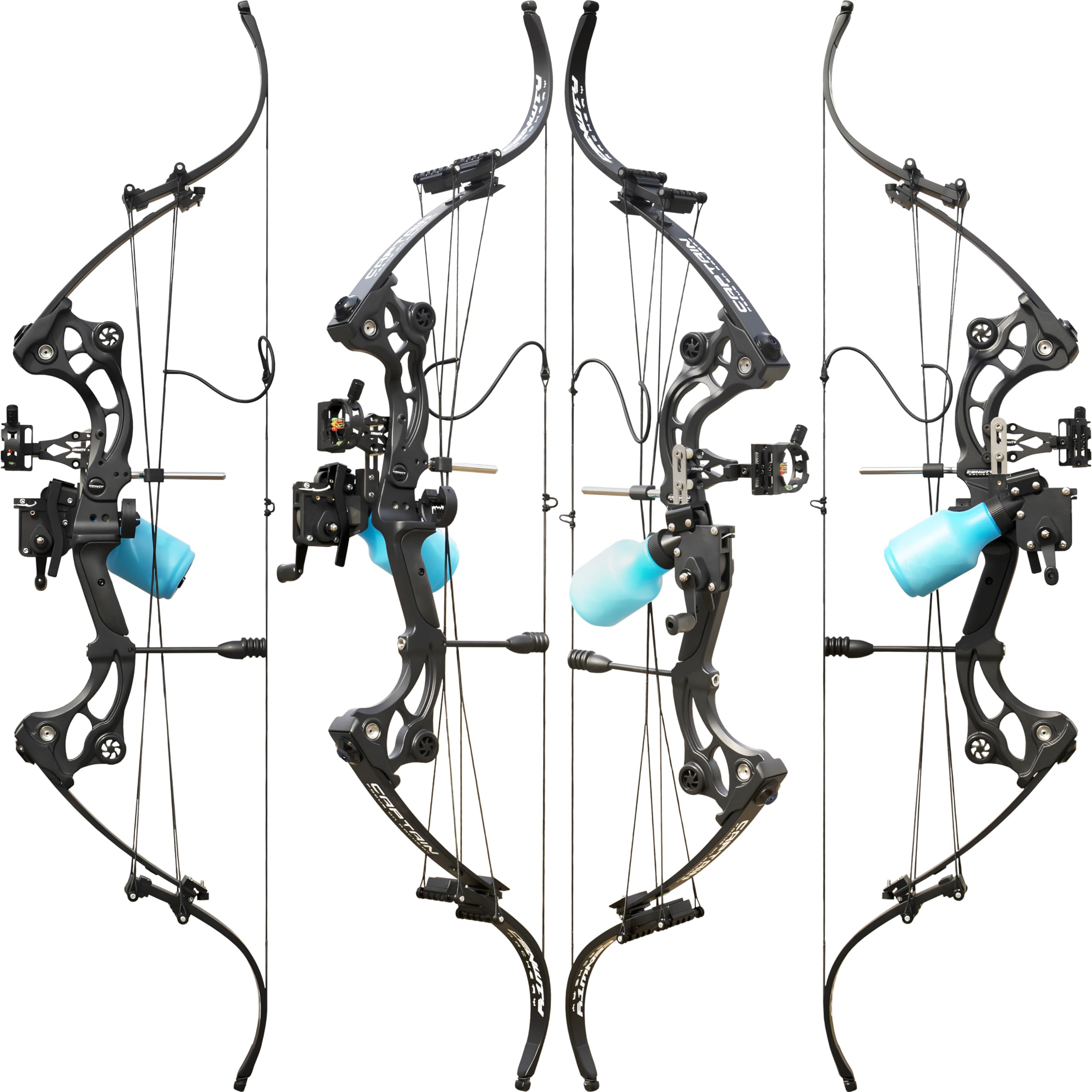 Bowfishing Bow Recurve Bow 30-45 Lbs Adjustable American Hunting Bow Compound Bow for Outdoor Hunting Shooting Fishing Right Hand (Black)