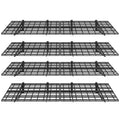 FLEXIMOUNTS 4-Pack 2x6ft 24-inch-by-72-inch Wall Shelf Garage Storage Rack Floating Shelves, Black, Classic Series