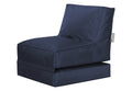 Gouchee Home Brava Twist Collection Polyester Upholstered Foldable Bean Bag Lounge Chair, Navy