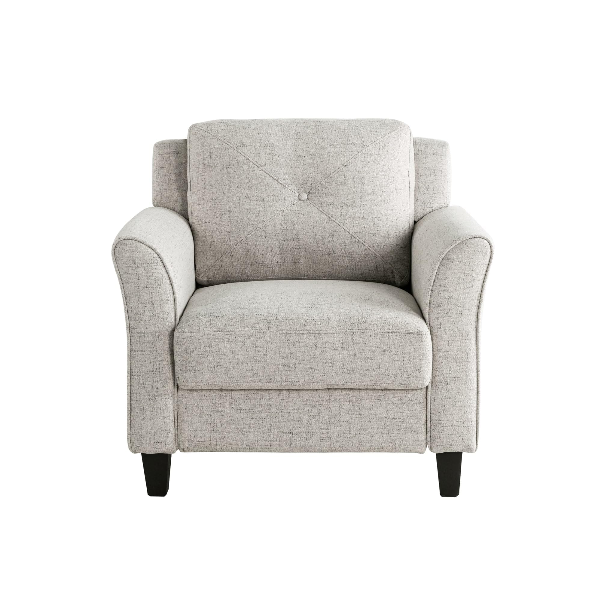 Studio Living Harrington 35.4" Arm Chair, Transitional Modern, Pocket Coil Comfort, Easy Assembly, Woven Fabric, Beige