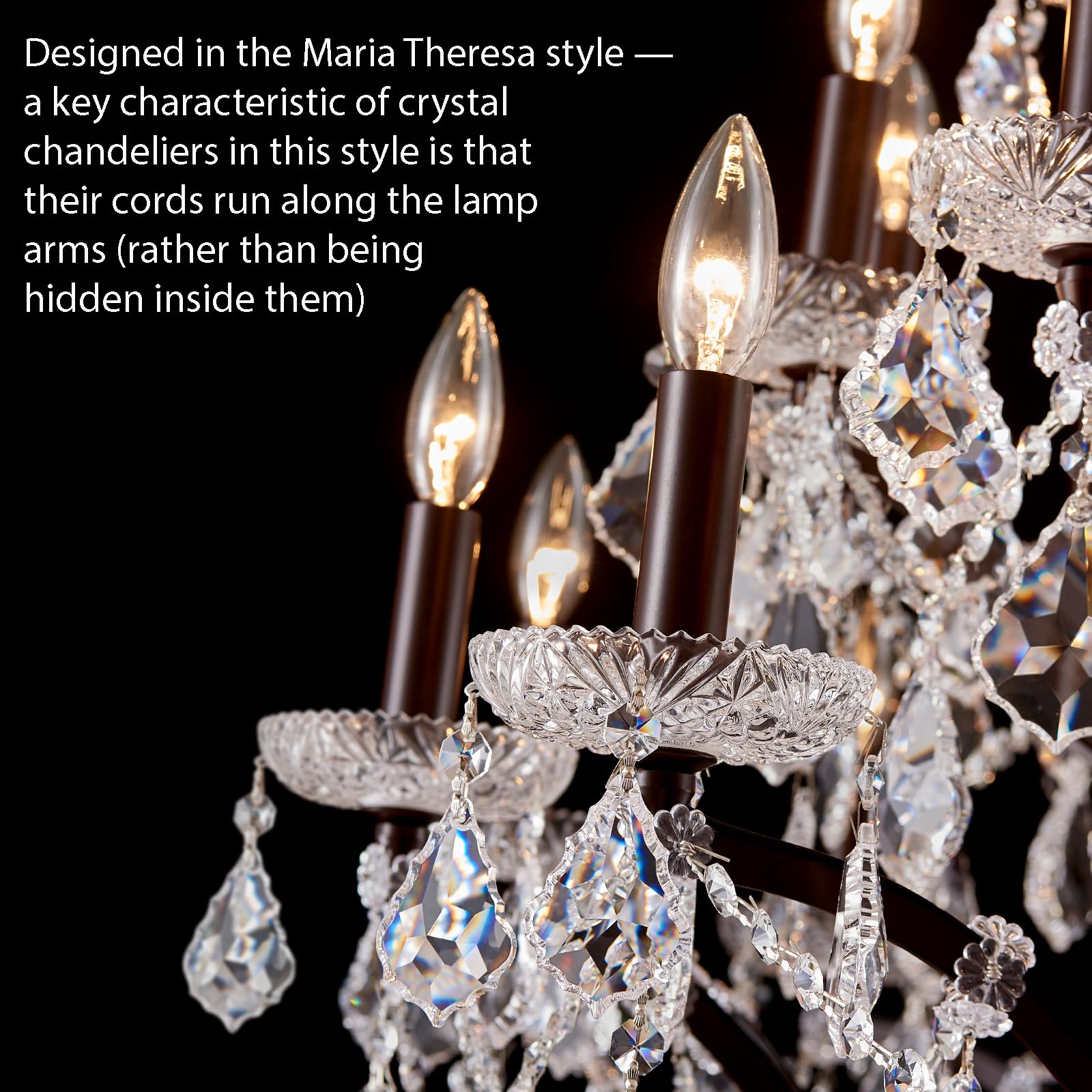 HUANXISHA 42 Lights Large Crystal Chandeliers for High Ceilings Maria Theresa Chandelier Light Fixture Vintage Chandelier for Foyer Hallway Entryway Staircase Brown 75" H x 49.2" D