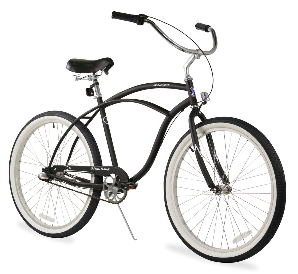 Firmstrong Urban Man Beach Cruiser Bike, Mens Bicycle 26-Inch, 3-Speed, Matte Black