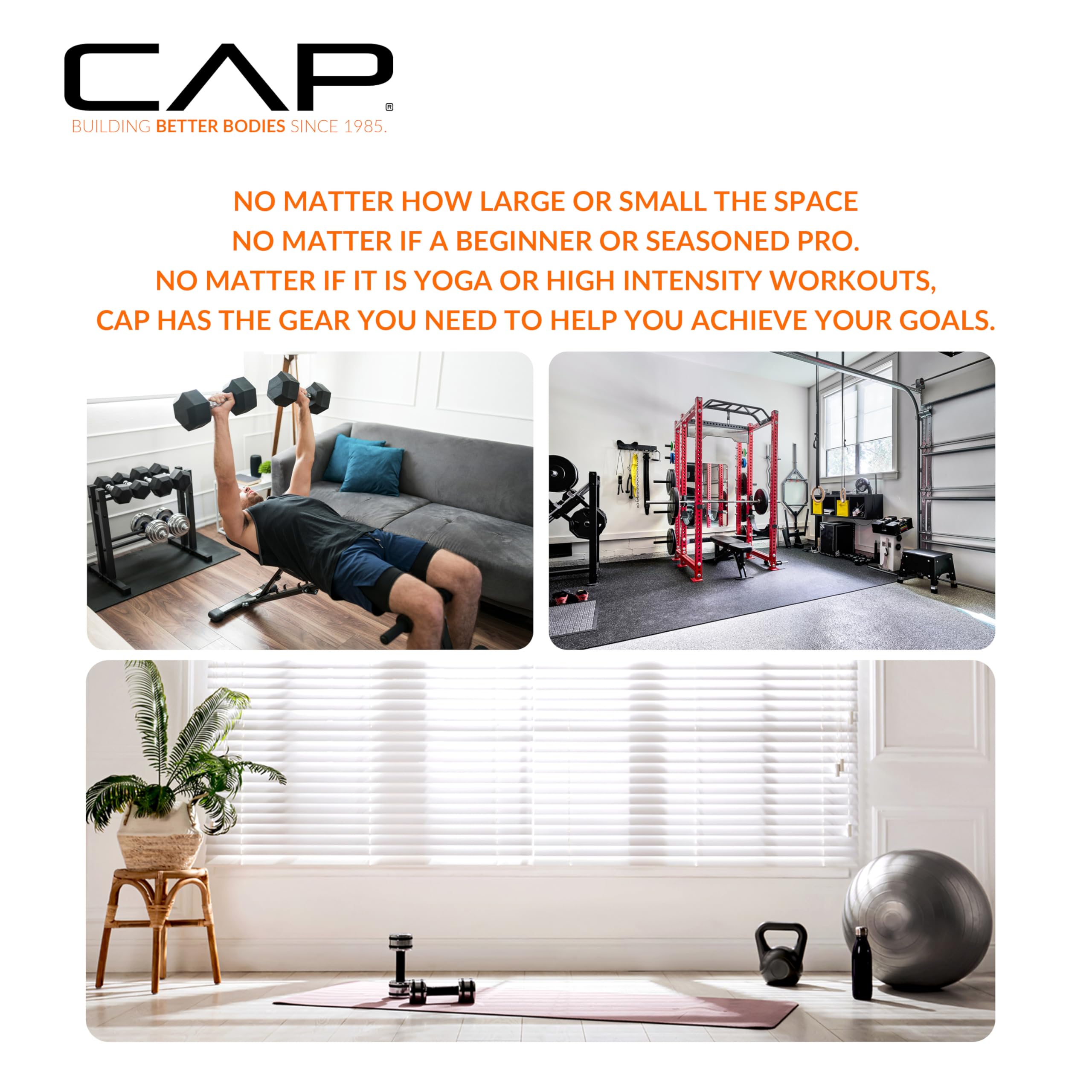 Cap Power Rack with Pull Up Bar & Attachments - Squat Rack & Strength Training Power Cage for Home Gym - Blue