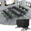 6 Pack Conference Room Tables,Mobile Folding Conference Table with Wheels,Modern Training Locking Rolling Meeting Conference Tables with Flip-Top for Office Classroom Business,6-12 Person,55.1IN