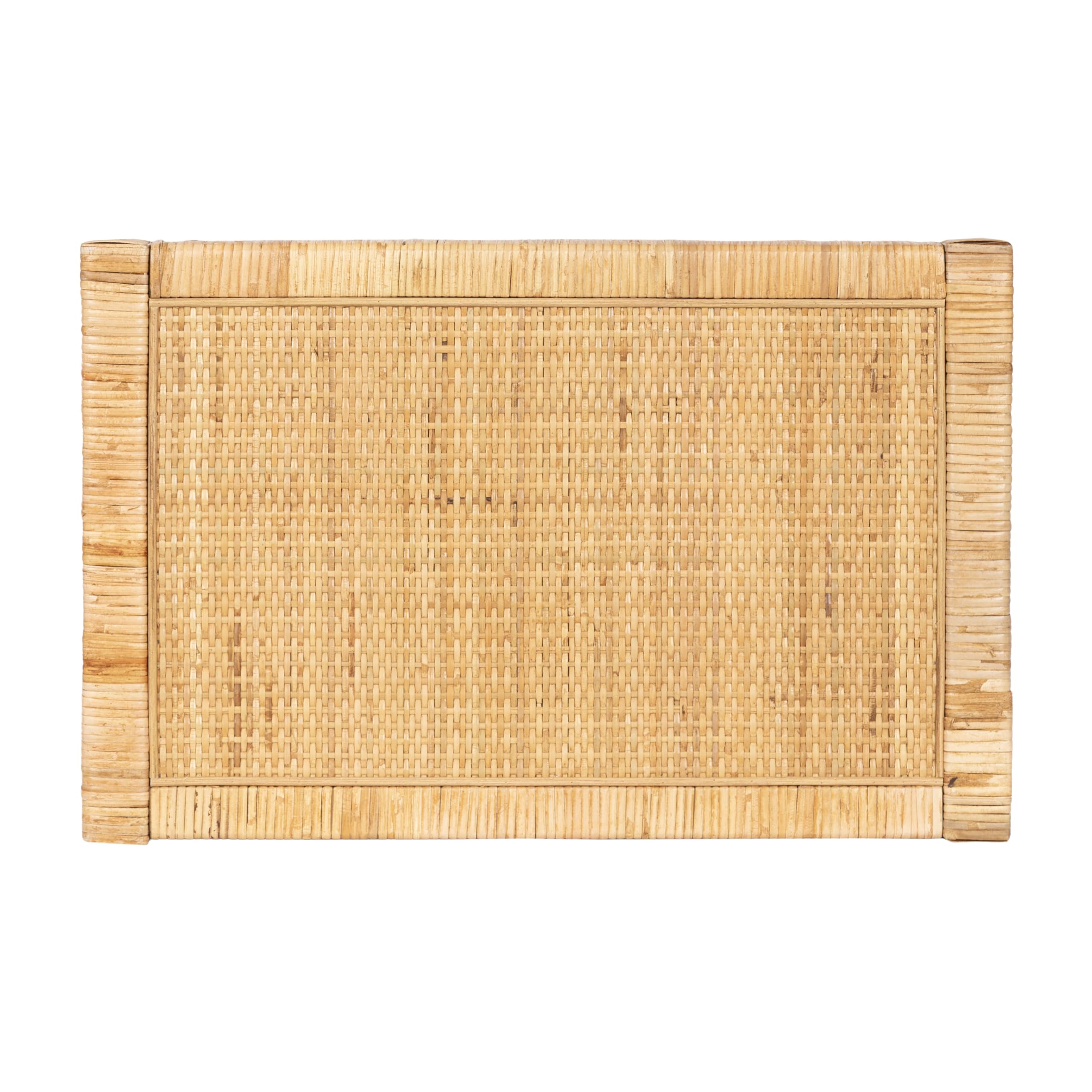 Kate and Laurel Rafina Coastal Rectangle Rattan Side Table, 22 x 14 x 24, Natural Brown, Transitional Boho Rectangular Woven Rattan End Table for Use as Living Room Decor Accent