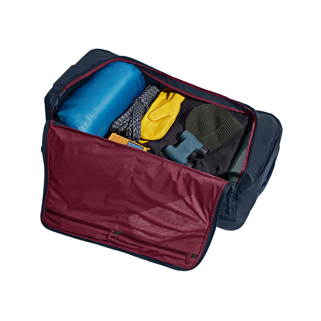 Away Active Rolling Duffle 85L - Large Travel Duffle Bag with Wheels, Durable Checked Luggage Suitcase for Men & Women, Foldable Weekender Bag, Navy Blue