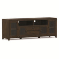 SIMPLIHOME Cosmopolitan TV Stand - 72 inch Wide Solid Wood Media Console in Mahogany Brown, Contemporary Entertainment Center for Living Room for TVs up to 80 Inches with Drawers and Cable Management