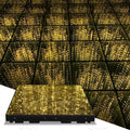 MOKA SFX 3D Mirror Gold Led Dance Floor Panels with Filght Case Nightclub Decoration Wedding Party Dancing Floor Tiles 8.2ft x 8.2ft 25pcs/lot (Magnetic)