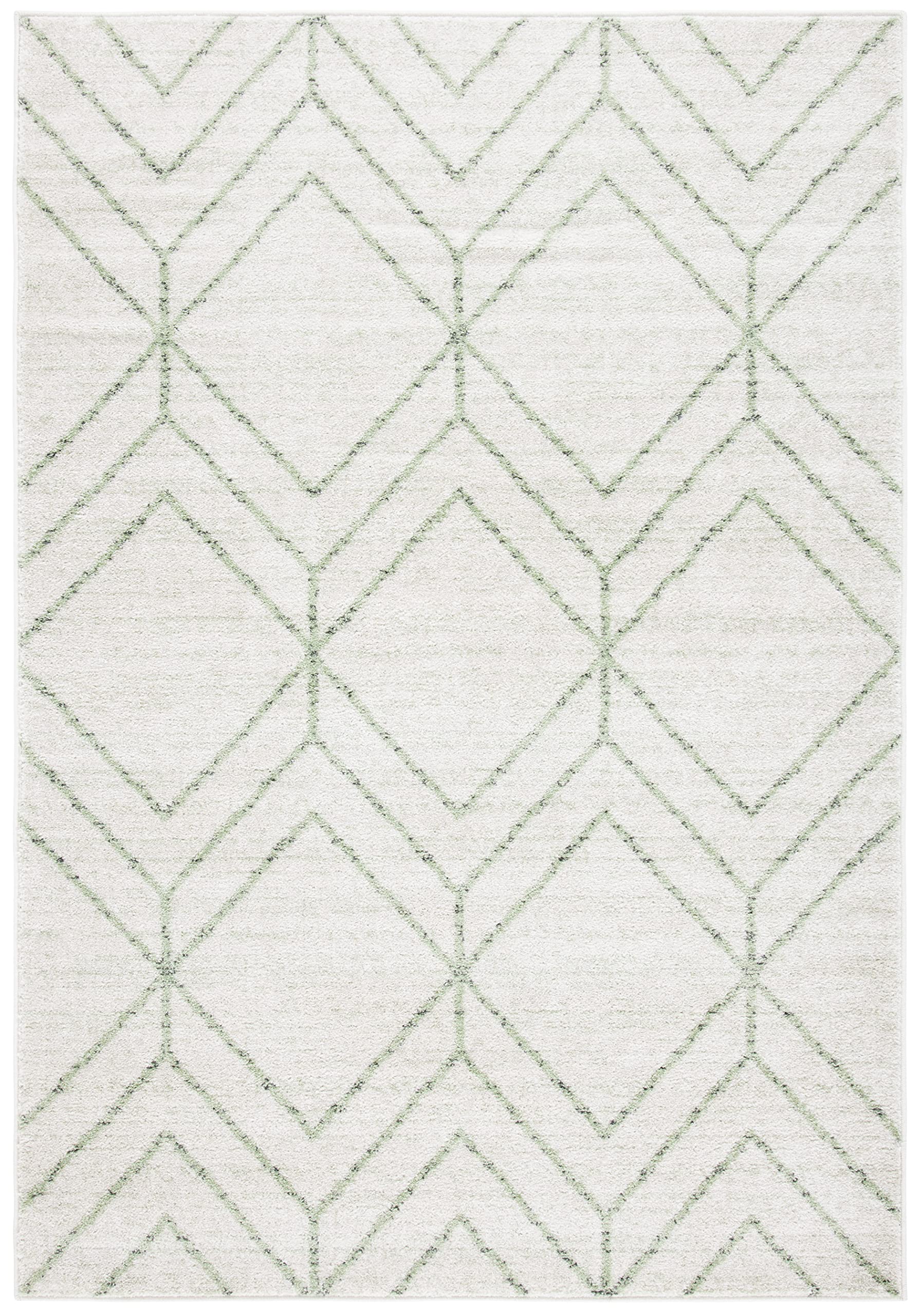 SAFAVIEH Adirondack Collection Area Rug - 10' x 14', Ivory & Sage, Modern Geometric Design, Non-Shedding & Easy Care, Ideal for High Traffic Areas in Living Room, Bedroom (ADR241W)