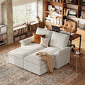 LINSY HOME Modular Sofa Chaise Lounge, 65" Cloud Sofa Bed Lounge with Armrests, Chenille Sleeper Sofa for Living Room, Apartment, Home Theater, Beige