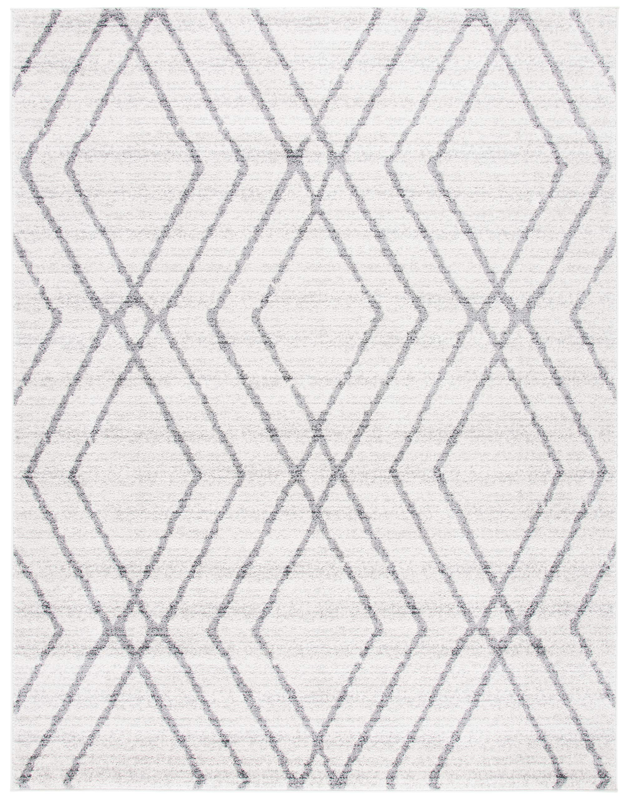SAFAVIEH Adirondack Collection Area Rug - 10' x 14', Ivory & Grey, Modern Moroccan Design, Non-Shedding & Easy Care, Ideal for High Traffic Areas in Living Room, Bedroom (ADR162A)