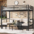Bellemave Twin XL Over Twin XL Futon bunk Bed, Lower bunk can be Pulled Out in Three Sections, Loft Bed with Sofa for Teens, Adults, Bedroom, Black(Excluding Cushions and mattresses)