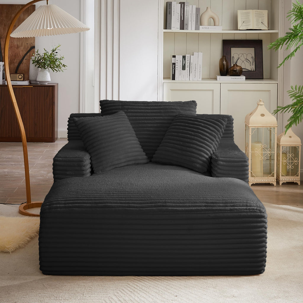 KEIKI 66" Oversized Chaise Lounge, No-Assembly Boneless Chair Sofa Bed Alternative for Bedroom Comfort, Guest Hosting, Cozy Lounging & Restful All-Day Relaxation with Plush Supportive Seating