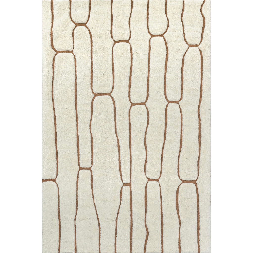 Rugs USA Nazco Cream, 6' x 9', Handmade, Abstract, New Zealand Wool, Soft and Cozy, High Traffic, Stain Resistant, Easy Clean, Durable Runner for Bedroom, Living Room, Dining, Den, Foyer