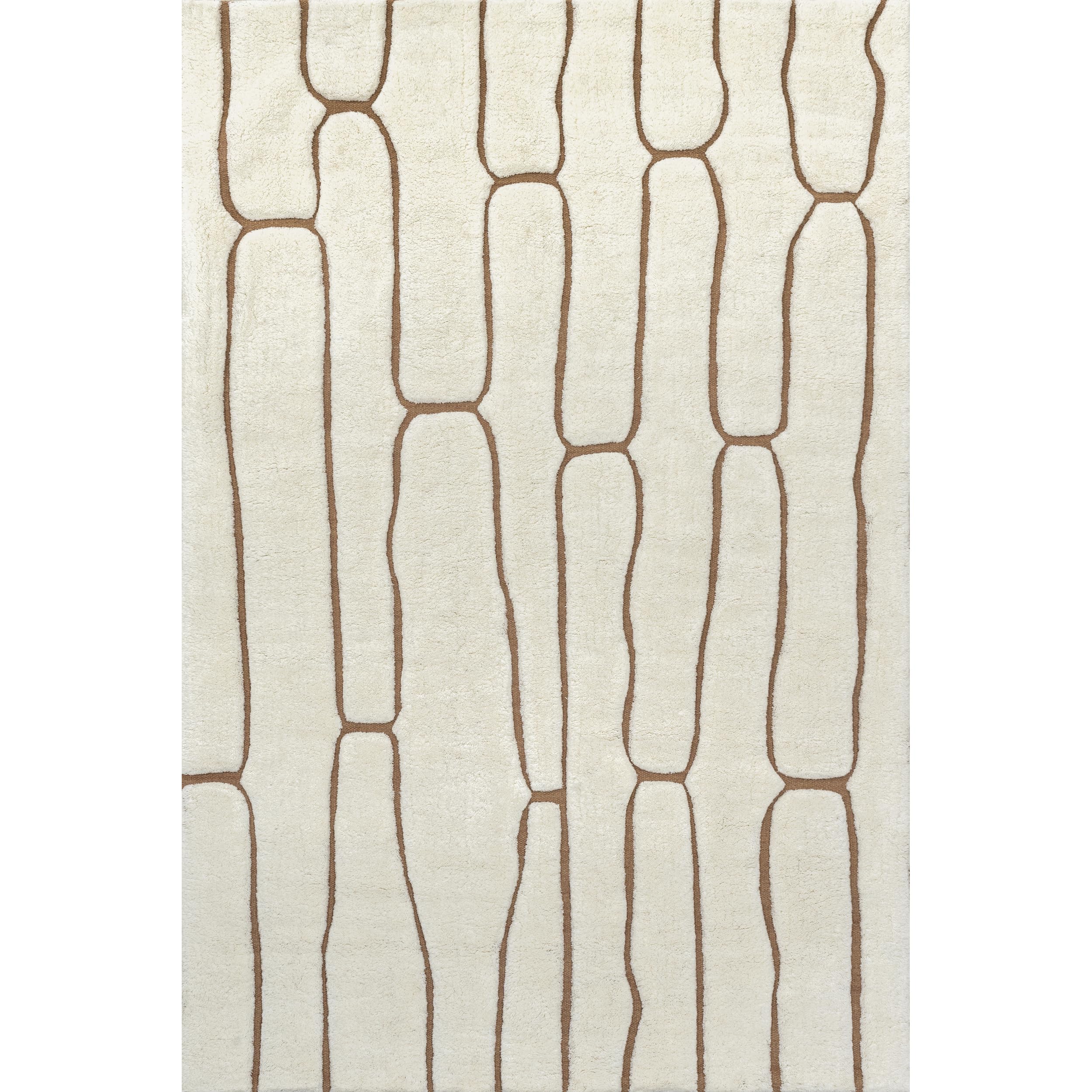Rugs USA Nazco Cream, 6' x 9', Handmade, Abstract, New Zealand Wool, Soft and Cozy, High Traffic, Stain Resistant, Easy Clean, Durable Runner for Bedroom, Living Room, Dining, Den, Foyer