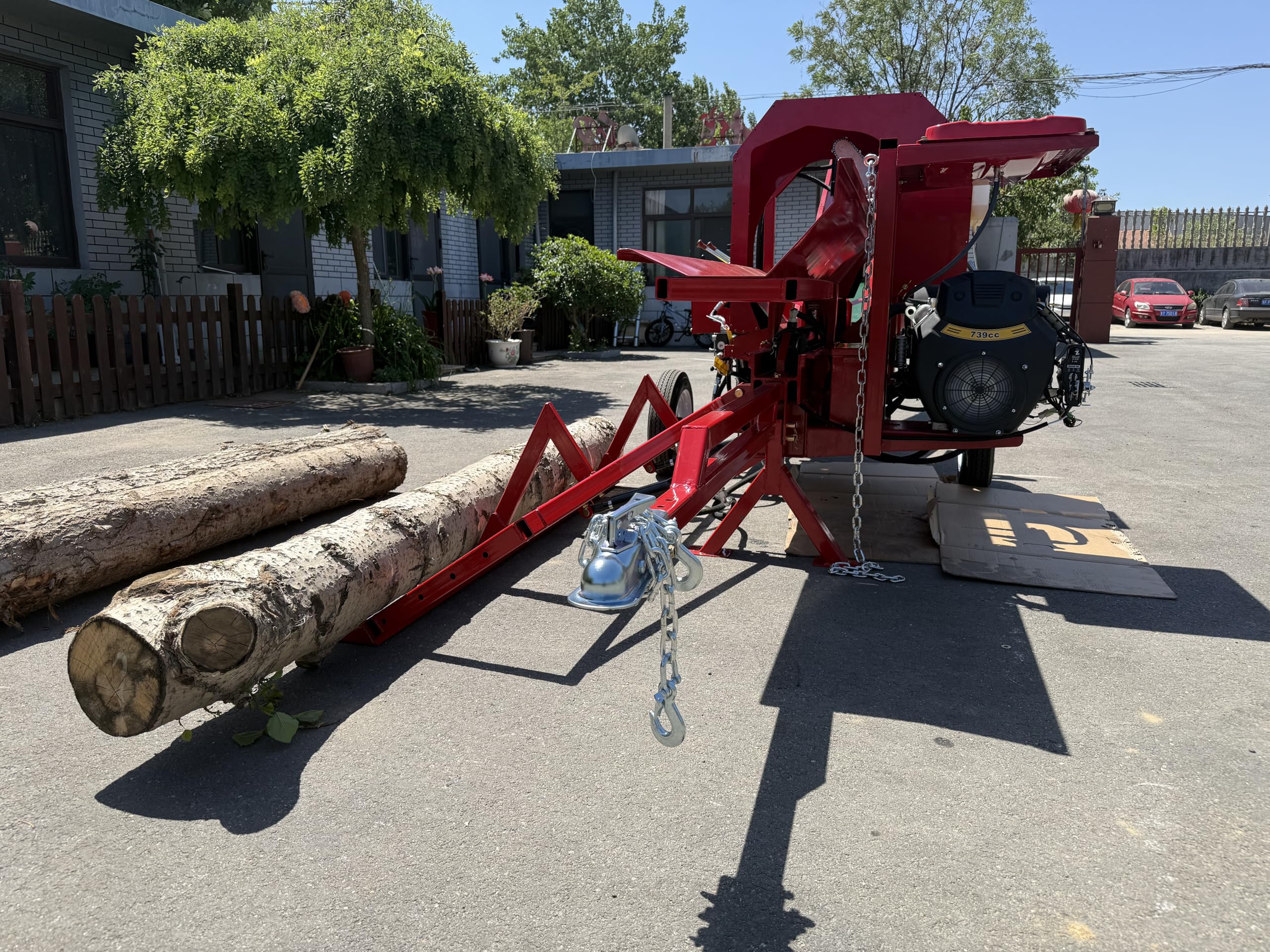 27T Firewood Processor with 739cc RATO Engine, 17.32″ Max Cut, 20″ Chainsaw, 6-Way Wedge, Log Lifter & 3M Conveyor – Full Hydraulic Control – Easy to Use for Home, Farm, Small Business