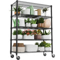 M MZG 3300LBS 53.1" W 5 Tiers Shelf Steel Storage Shelving Utility Shelving Unit Steel Organizer Wire Rack for Home,Kitchen,Office,Garage Black 23.6" D x 53.1" W x 73.6" H