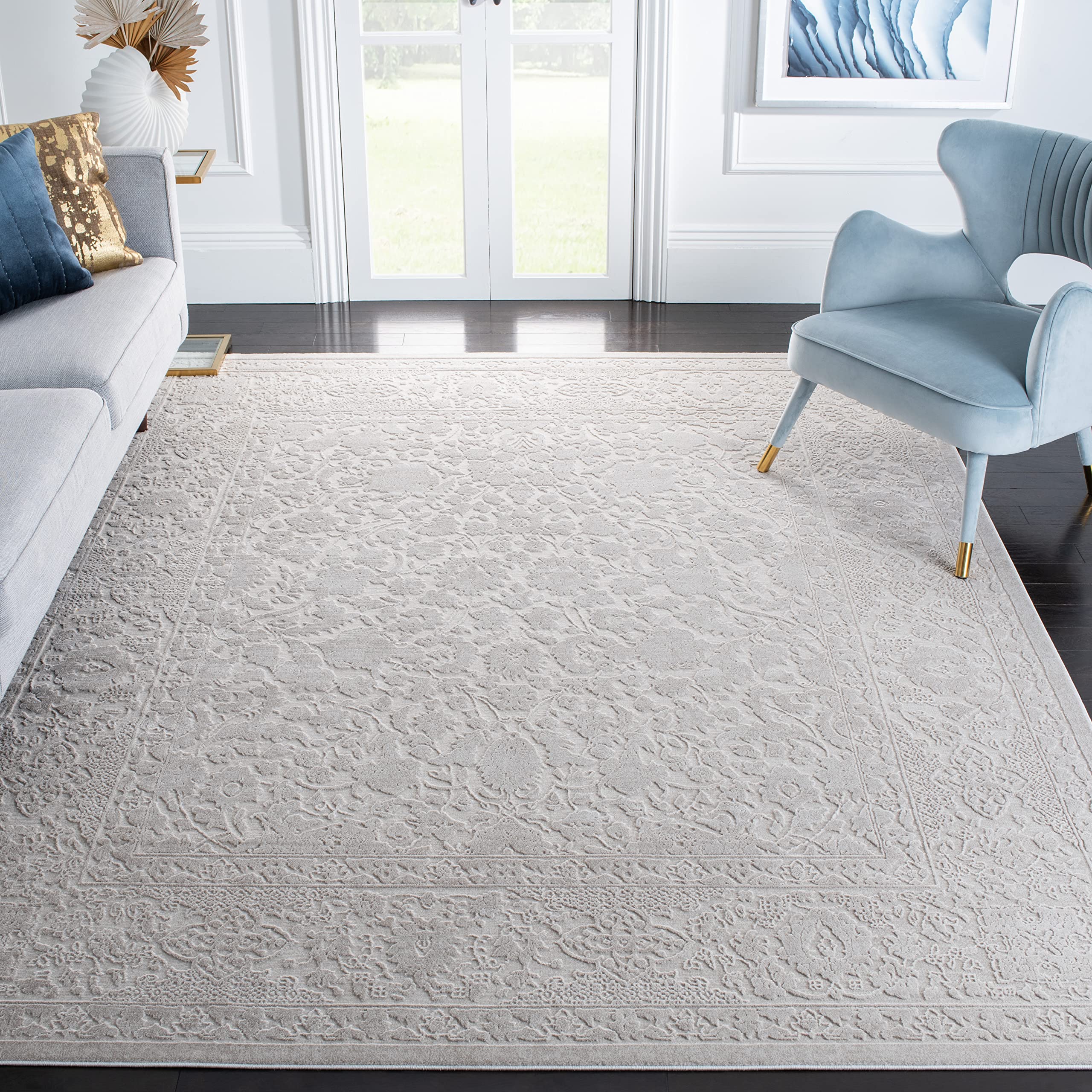 SAFAVIEH Area Rug 10x14 - Reflection Collection - Large - Cream & Ivory, Non-Shedding & Easy Cleaning, Ideal for Living Room, Bedroom, Dining Space (RFT667D)