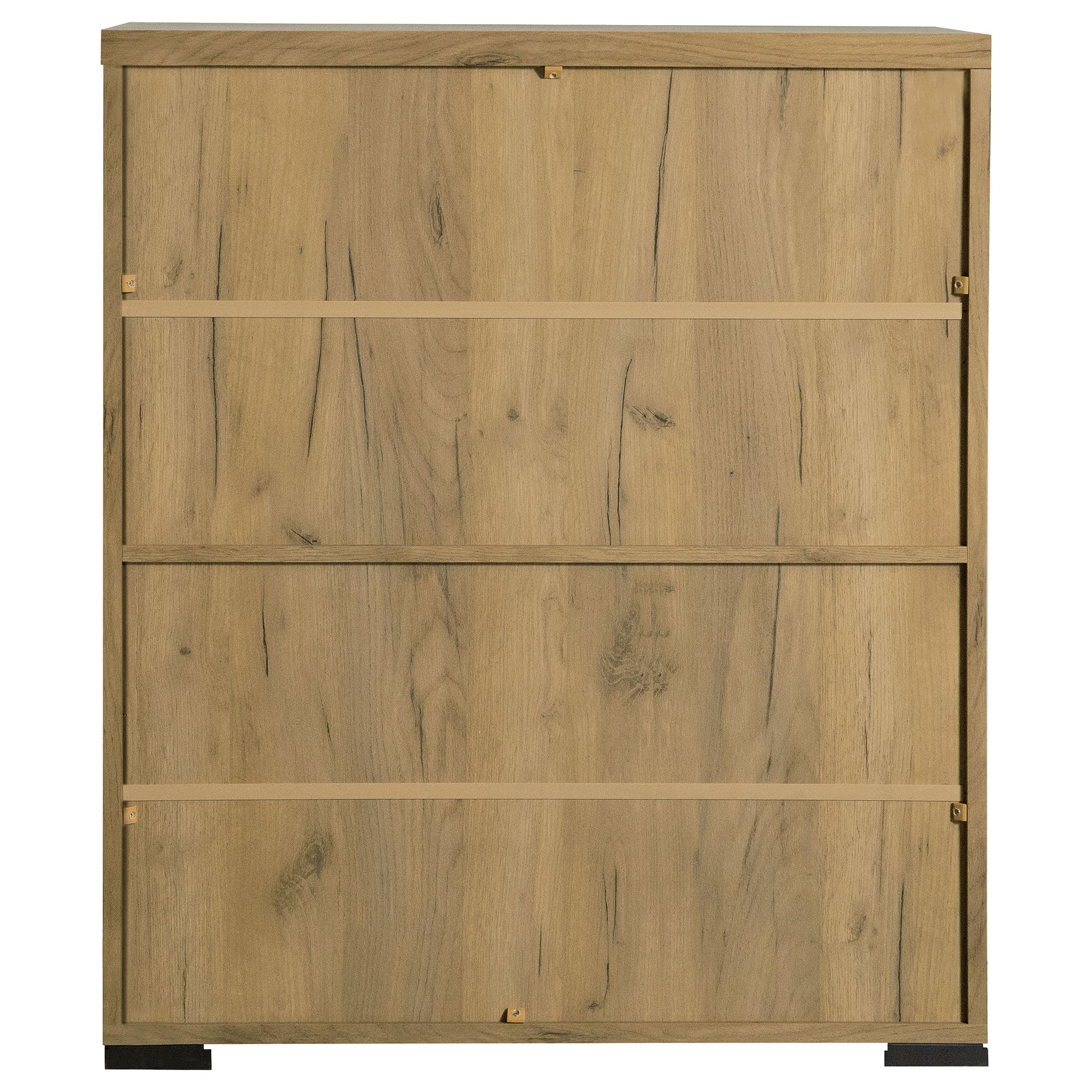 Coaster Home Furnishings - Bristol - Engineered Wood - 6-Shelf Shoe Cabinet with Double Doors, Mesh Panel, and Plastic Glides - Entryway and Mudroom - 31.5-Inch - Golden Oak - 951107