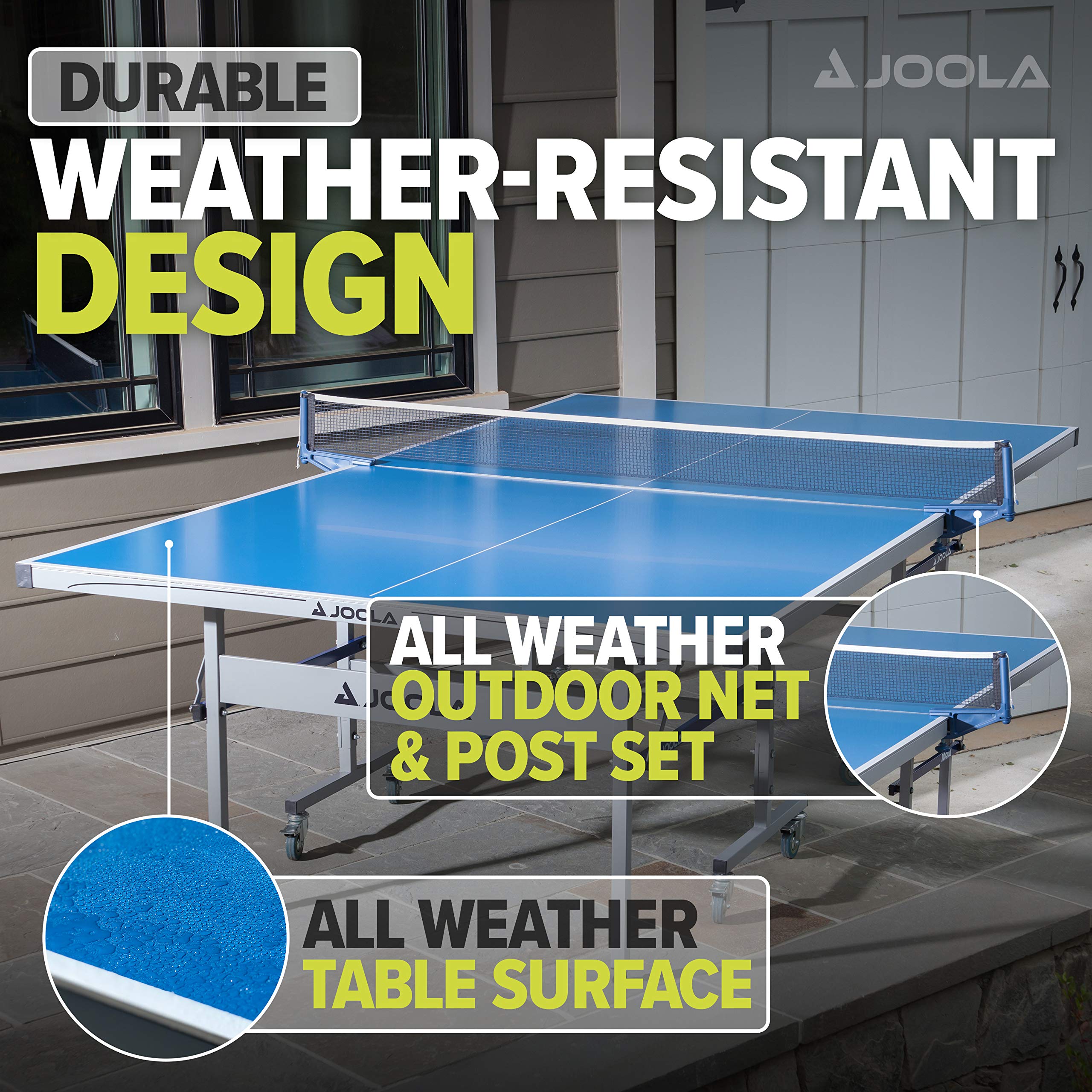 JOOLA NOVA DX Indoor/Outdoor Table Tennis Table with Weatherproof Net Set
