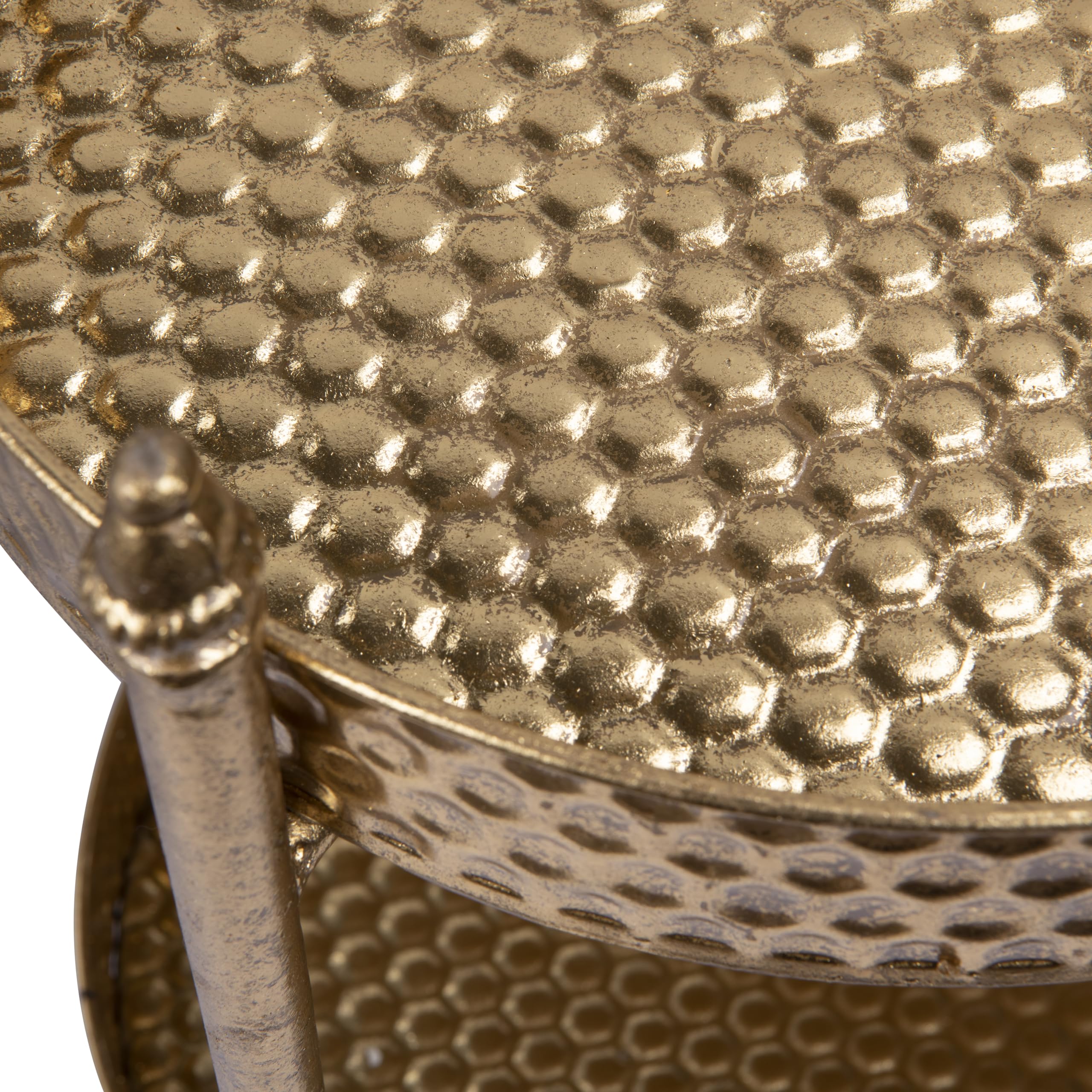Metal Clover Shaped Bar Cart in Gold