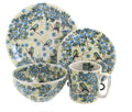 Blue Rose Polish Pottery - Yellow Bluebird Garden 4 PC Place Setting - Service for 1-1 Place Setting - Great for Everyday Dining, Casual Dining, or as Formal Dinnerware
