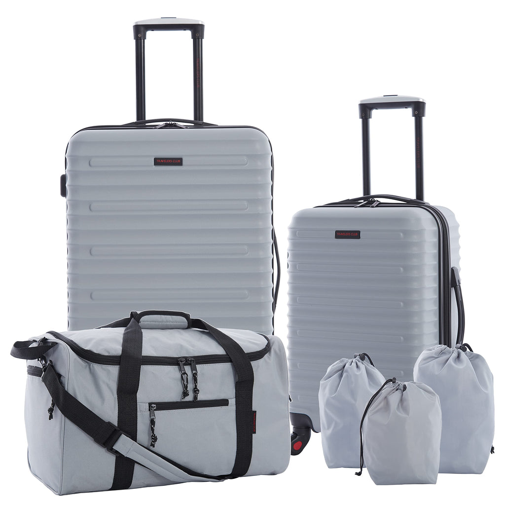 Travelers Club 6 Piece Orion Luggage and Travel Accessories Set, Grey